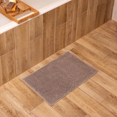 Коврик для ванной «Этель. Букли», 38×58 см, серый