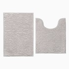 Набор ковриков для ванной Этель Букли цвет серый 2 шт, 38х58 см, 48х38 см - фото 3818234