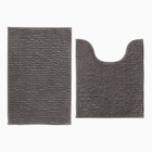 Набор ковриков для ванной Этель Букли цвет темно-серый 2 шт, 38х58 см, 48х38 см - фото 320751295