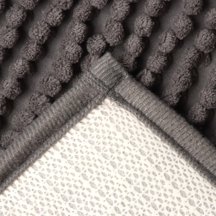 Набор ковриков для ванной Этель Букли цвет темно-серый 2 шт, 38х58 см, 48х38 см