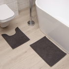 Набор ковриков для ванной Этель Букли цвет темно-серый 2 шт, 38х58 см, 48х38 см - Фото 7