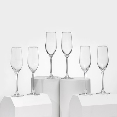 Набор стеклянных бокалов для шампанского «Селест», 160 мл, 6 шт
