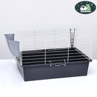 Клетка для грызунов «Пижон» №1 складная, 58×40×34 см, миска, 2 кормушки, серая - Фото 3