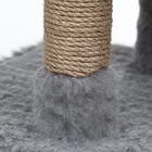 Домик-когтеточка 2-х ур. квадратный с 2-мя квадратными полками, 53×35×65 см, серый - Фото 8