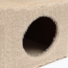 Домик-когтеточка 2-х ур. квадратный с 2-мя квадратными полками, 53×35×65 см, бежевый - Фото 5