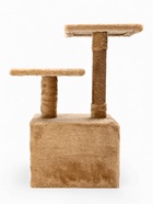 Домик-когтеточка, 53×35×65 см, 2 уровня, квадратные полки, бежевый - Фото 5