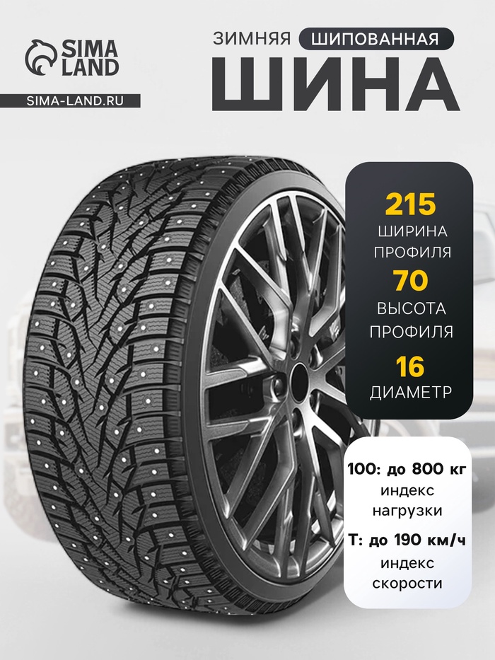 Шина зимняя шипованная ROADMARCH WinterXPro Studs 77 215/70 R=16 100T - Фото 1