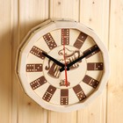 Часы-Бочонок "Домино" малые светлые (27 см) - фото 11713608