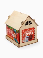 Сладкий детский новогодний подарок «Почта»: шоколадные конфеты 500 г, кормушка-домик, краски - Фото 5