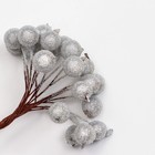 Декоративные ягодки, серебряные, 7 × 6 × 7 см, 40 ягод - Фото 2
