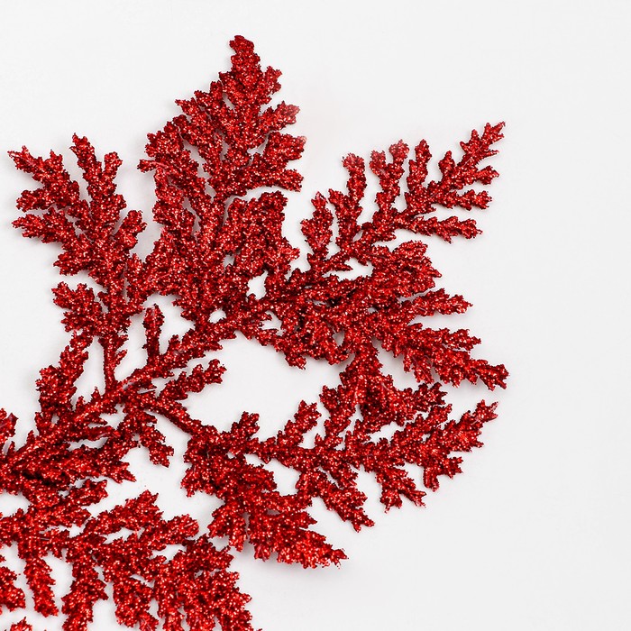Декоративная веточка "Изумление" в красном  цвете 0.3х12х28 см