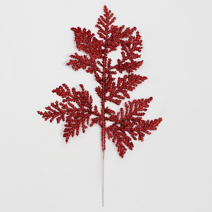 Декоративная веточка "Изумление" в красном  цвете 0.3х12х28 см