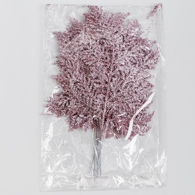 Ветка декоративная новогодняя «Изумление», розовая, 0.3×12×28 см