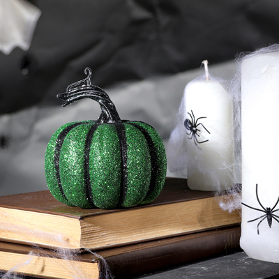 Декор «Тыква» в зелёном цвете 9.5×9.5×12 см