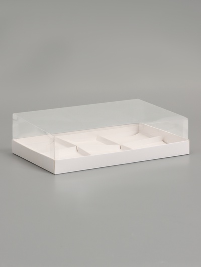 Коробка для муссовых пирожных 6 штук, 26×17×6 см, белый