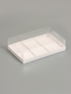 Коробка для муссовых пирожных 6 штук, 26×17×6 см, белый - Фото 2