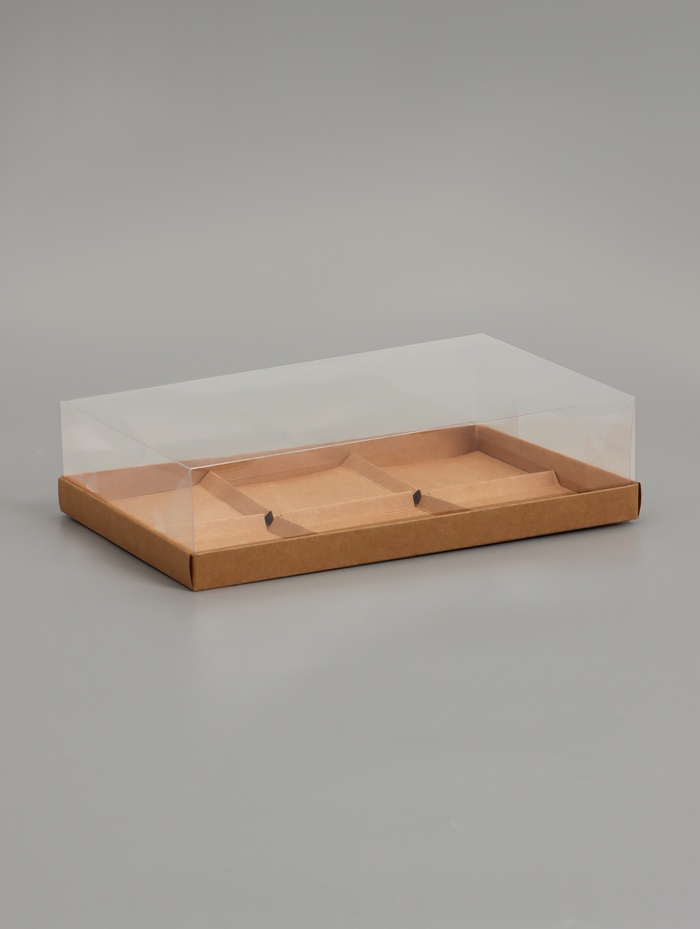Коробка для муссовых пирожных 6 штук, 26×17×6 см, крафт - Фото 1
