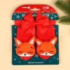 Подарочный набор новогодний «Лисичка» повязка на голову, носочки - погремушки, Крошка Я - Фото 7