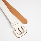 Ремень женский, ширина 3 см, винт, пряжка со вставкой, цвет белый - Фото 3