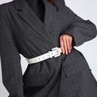 Ремень женский, ширина 3 см, винт, пряжка со вставкой, цвет белый - Фото 2