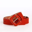 Ремень женский с винтом, 105×3 см, классическая пряжка со вставкой, рыжий - Фото 3