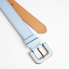 Ремень женский, ширина 3 см, винт, пряжка со вставкой, голубой - Фото 3