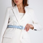 Ремень женский, ширина 3 см, винт, пряжка со вставкой, голубой - Фото 2