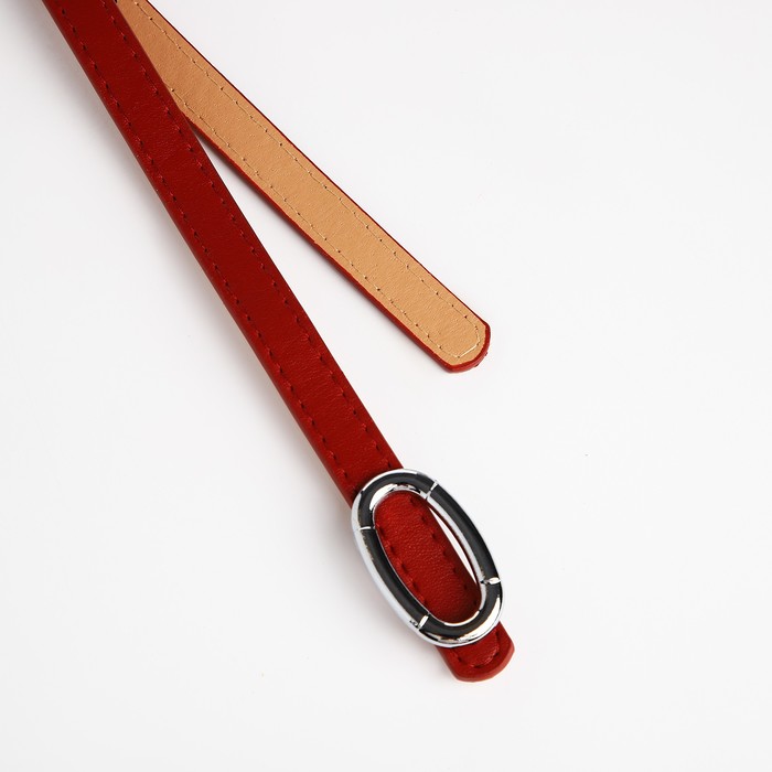 Ремень женский, ширина 1 см, пряжка металл, цвет рыжий