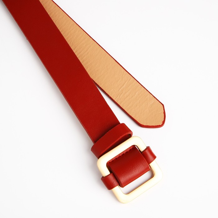 Ремень женский, ширина 3 см, пряжка металл, цвет рыжий