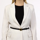 Ремень женский тонкий, 105×1 см, пряжка-затяжка металл, золотистая, чёрный - Фото 2