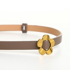 Ремень женский тонкий, 105×1 см, пряжка-затяжка металл, золотистая, коричневый - Фото 7