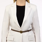 Ремень женский тонкий, 105×1 см, пряжка-затяжка металл, золотистая, коричневый - Фото 2