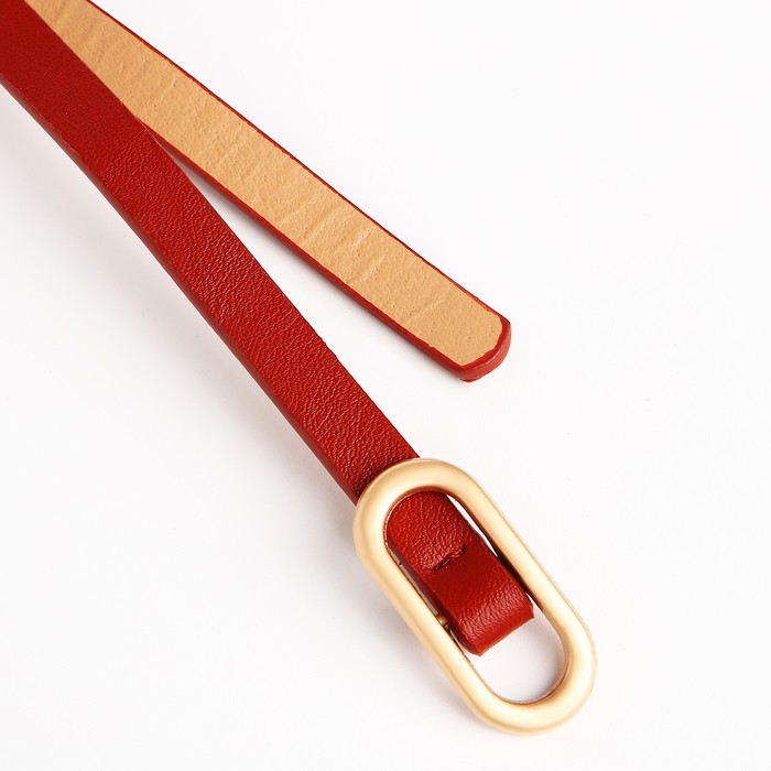 Ремень женский, ширина 0.8 см, пряжка металл, цвет рыжий