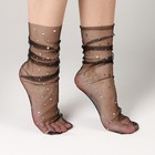 Карнавальный аксессуар- носки, цвет черный, звезды серебро - Фото 2