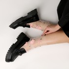Карнавальный аксессуар- носки, цвет белый, цветы розовые - Фото 3