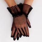 Карнавальный аксессуар - перчатки прозрачные с юбочкой, цвет черный - фото 320752985