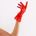 Карнавальный аксессуар - перчатки прозрачные с юбочкой, цвет красный - Фото 2