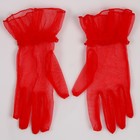 Карнавальный аксессуар - перчатки прозрачные с юбочкой, цвет красный - Фото 3