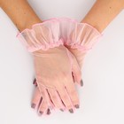 Карнавальный аксессуар - перчатки прозрачные с юбочкой, цвет розовый - фото 292983435