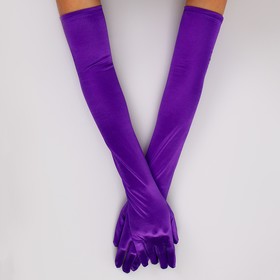 Карнавальнеый аксессуар- перчатки 55см, цвет фиолетовый