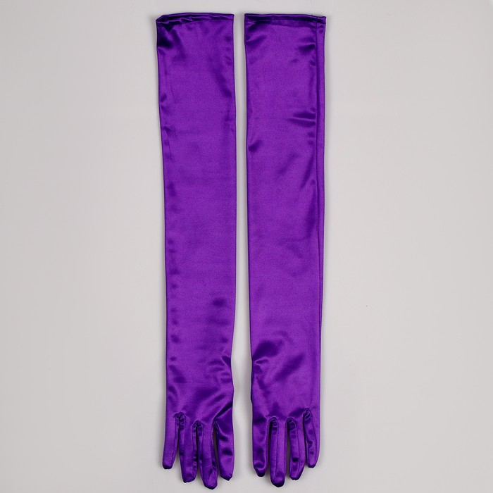 Карнавальный аксессуар - перчатки 55см, цвет фиолетовый - фото 1906501729