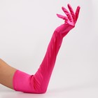 Карнавальный аксессуар - перчатки 55см, цвет фуксия - Фото 2