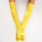 Карнавальный аксессуар - перчатки 55см, цвет желтый - фото 11732434