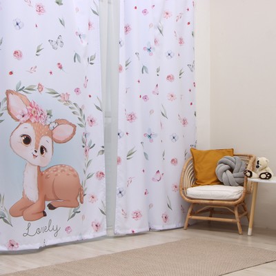 Шторы портьерные «Этель» Lovely, 145×260 см, 2 шт., 140 г/м²