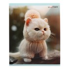 Тетрадь 48 листов в клетку "Зимние котики", обложка мелованный картон, матовая ламинация, выборочный УФ-лак, блок 60г/м2, МИКС - фото 23340217