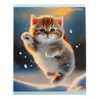 Тетрадь 48 листов в клетку "Зимние котики", обложка мелованный картон, матовая ламинация, выборочный УФ-лак, блок 60г/м2, МИКС - фото 23340218