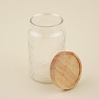 Банка для сыпучих продуктов SL Home «Ивелин», 2 л, 12×20 см, с деревянной крышкой, стекло, прозрачная - Фото 3