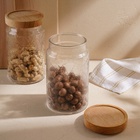 Банка для сыпучих продуктов SL Home «Ивелин», 2 л, 12×20 см, с деревянной крышкой, стекло, прозрачная - Фото 8