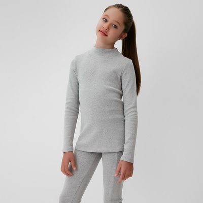Термобелье для девочки (лонгслив, легинсы), серое, рост 116-122 см