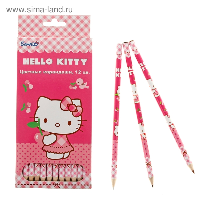 Карандаши 12 цветов Hello Kitty - Фото 1